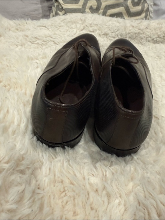 Men\'s Brown Leather Lace-Up Oxfords with Black Cap Toe main image 6